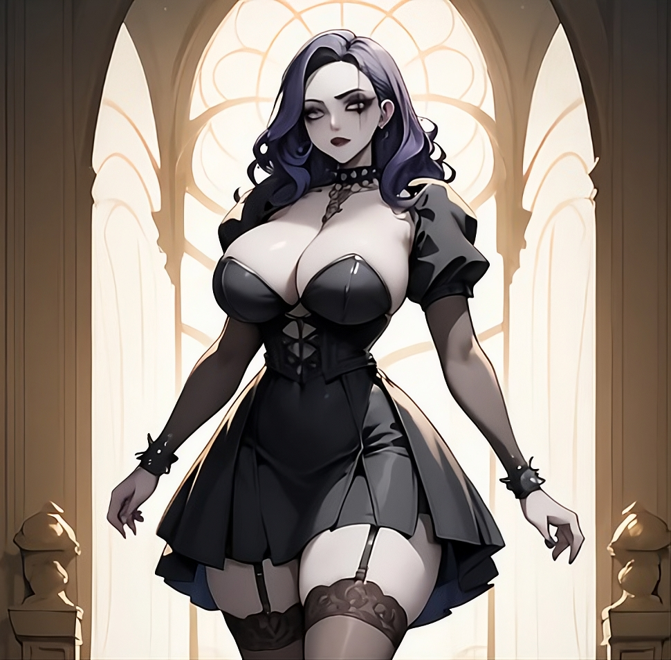 Gothic anime AI girlfriend visual