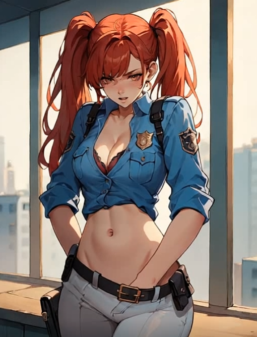 Futuristic cyberpunk anime AI girlfriend visual